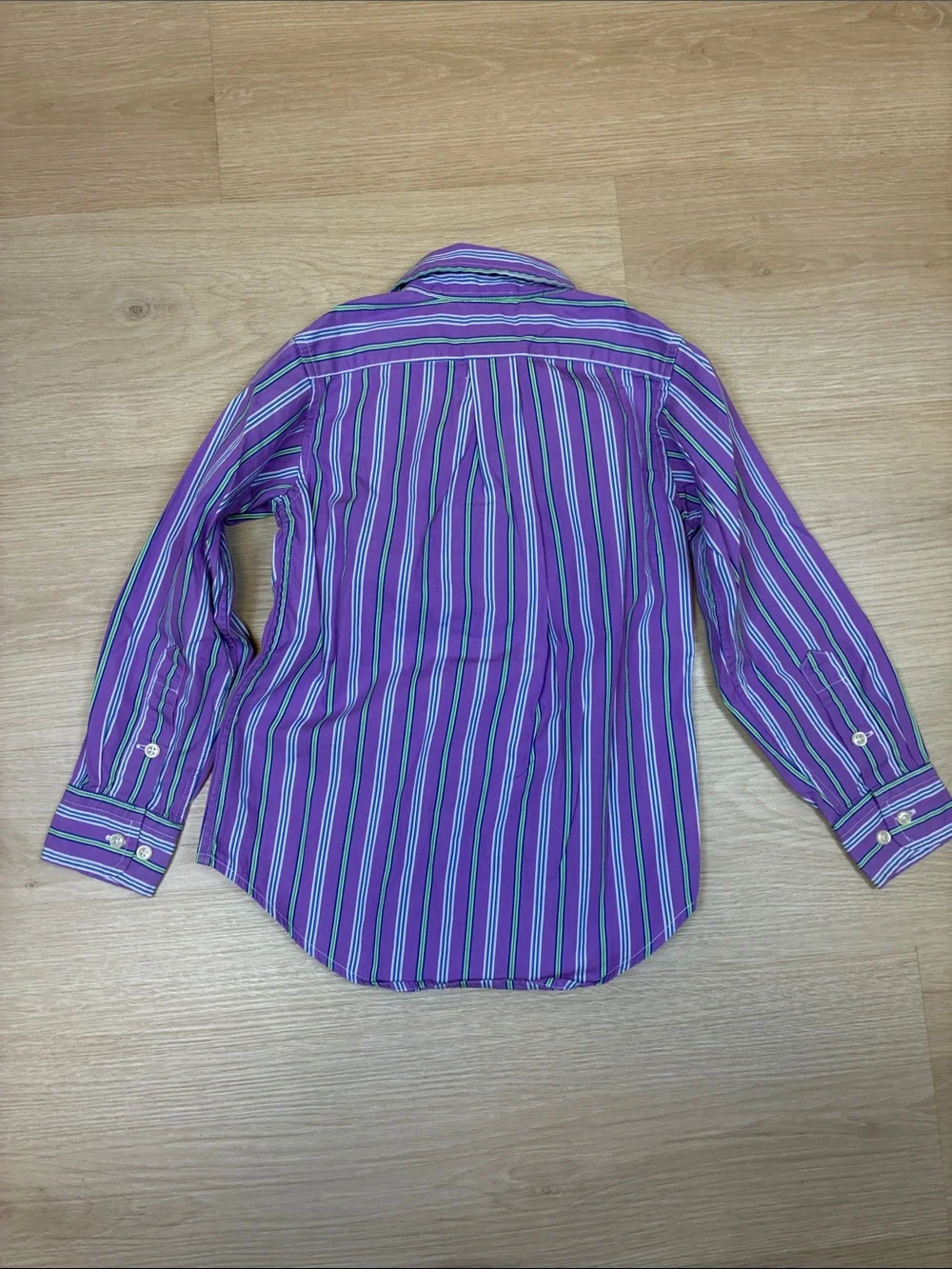 Ralph Lauren Purple, Green, Blue & White Stripe Button-Down Shirt
